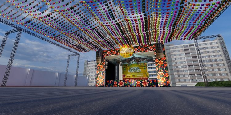 Grande Arraiá: estrutura começa a ser montada no Estádio Fausto Alvim