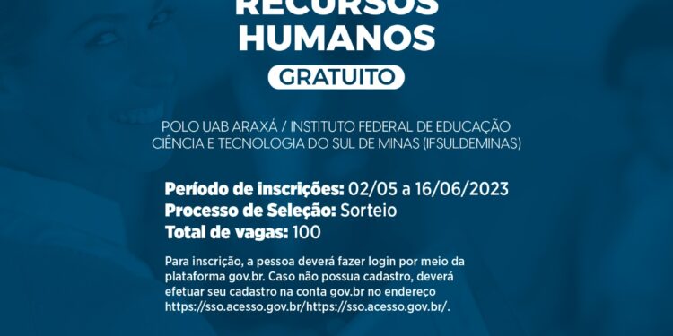 Polo UAB Araxá oferta 100 vagas gratuitas para curso técnico em Recursos Humanos