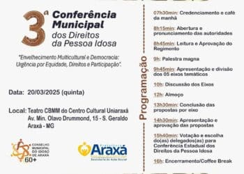 Araxá realiza 3ª Conferência Municipal dos Direitos da Pessoa Idosa nesta quinta-feira