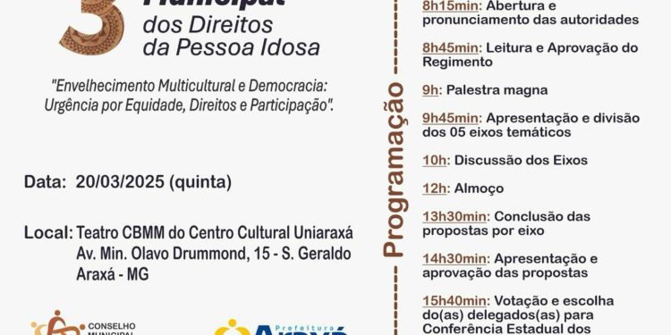 Araxá realiza 3ª Conferência Municipal dos Direitos da Pessoa Idosa nesta quinta-feira