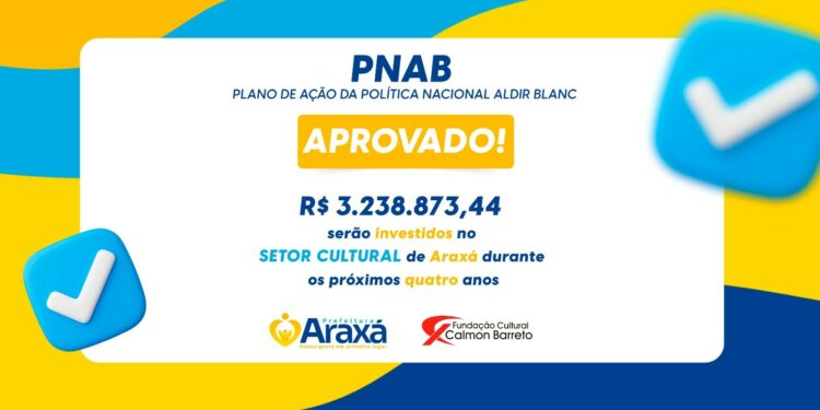 Araxá garante R$ 3,2 milhões para cultura com adesão à Política Nacional Aldir Blanc