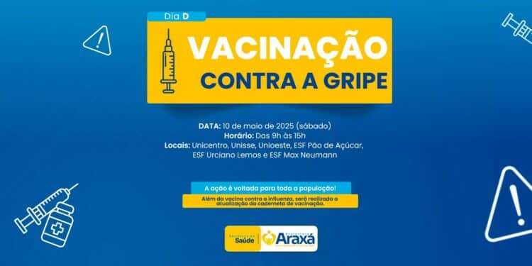 Araxá realiza o Dia D de Vacinação Contra a Gripe neste sábado (10)
