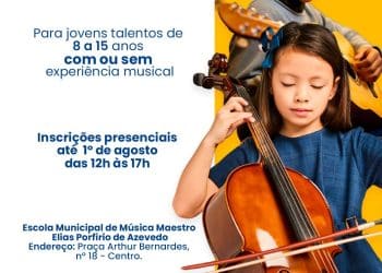Escola Municipal de Música abre inscrições para formação da Orquestra Infantojuvenil