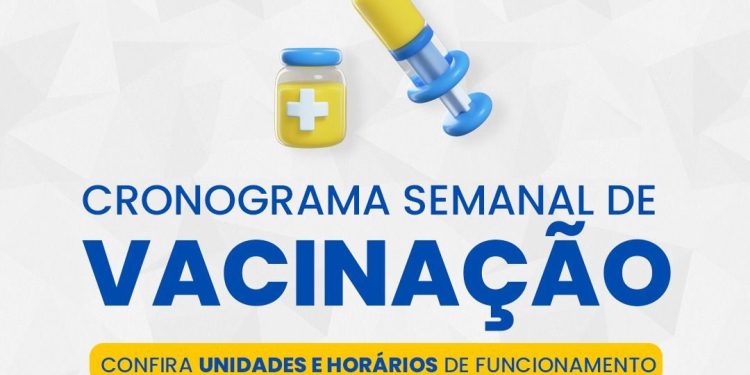 Cronograma semanal – de 1° a 5 de setembro