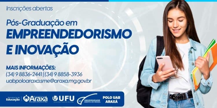 Inscrições para Pós-Graduação gratuita em Empreendedorismo e Inovação da UAB Araxá terminam nesta sexta-feira (29)