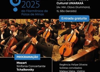 Orquestra Filarmônica de Patos de Minas realiza concerto gratuito em Araxá neste domingo