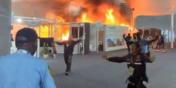 Incêndio atinge Pavilhão dos Países na COP30; organização diz que fogo foi controlado