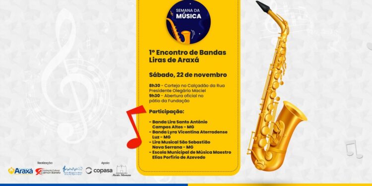 Fundação Cultural promove o 1° Encontro de Bandas Liras de Araxá no próximo sábado (22)