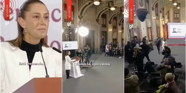 ‘Ui, está tremendo’: Terremoto interrompe pronunciamento de presidente do México