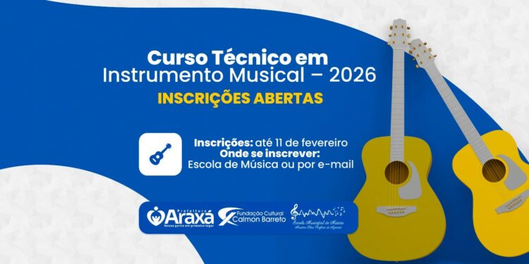 Escola Municipal de Música abre inscrições para vagas remanescentes do Curso Técnico em Instrumento Musical