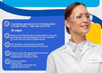 UAB Araxá abre inscrições para especialização gratuita em Ensino de Ciências