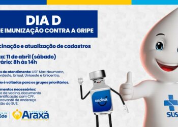 Araxá realiza o Dia D de imunização contra a gripe no próximo sábado (11)
