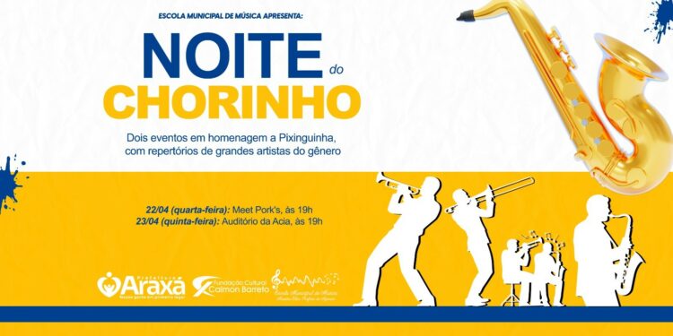 Escola Municipal de Música promove a Noite do Chorinho nos dias 22 e 23 de abril