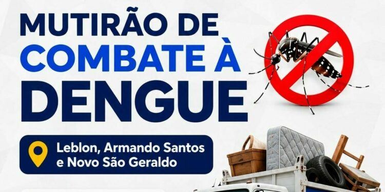 Prefeitura realiza mutirão de combate à dengue nos bairros Leblon, Armando Santos e Novo São Geraldo neste sábado (11)
