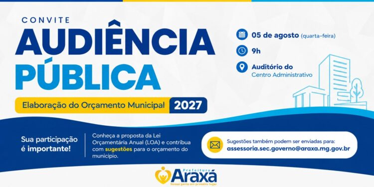 Prefeitura convida população para participar de audiência pública sobre o orçamento de 2027