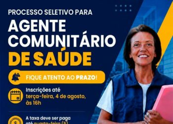 Inscrições para processo seletivo de Agentes Comunitários de Saúde terminam nesta terça-feira; taxa deve ser paga até quarta (5)