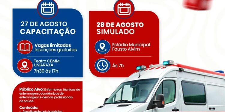 Araxá recebe capacitação e simulado de incidente com múltiplas vítimas nos dias 27 e 28 de agosto