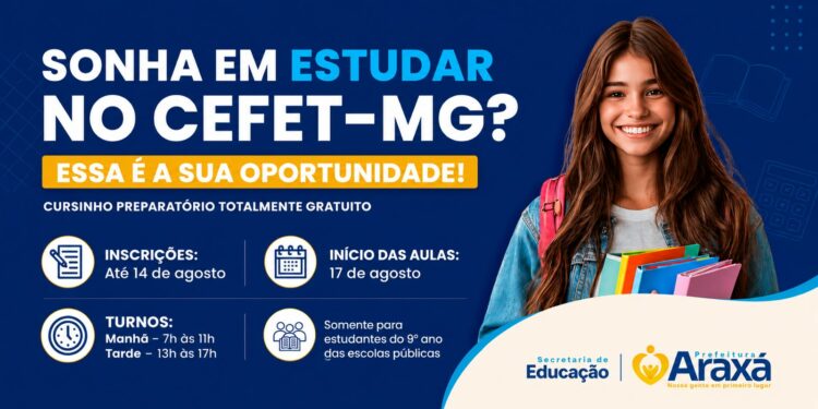 Prefeitura de Araxá oferece preparação gratuita para quem quer conquistar uma vaga no CEFET
