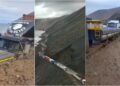Deslizamento de Terra do sul do Peru soterra caminhões e bloqueia rodovia