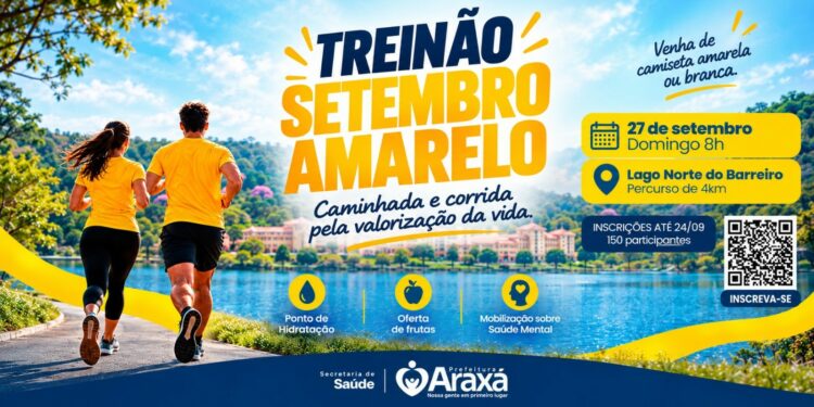 Secretaria de Saúde abre inscrições para o Treinão Setembro Amarelo, com percurso de 4 km no Barreiro