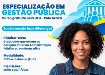 Polo UAB Araxá abre 15 vagas de Especialização em Gestão Pública pela UFU